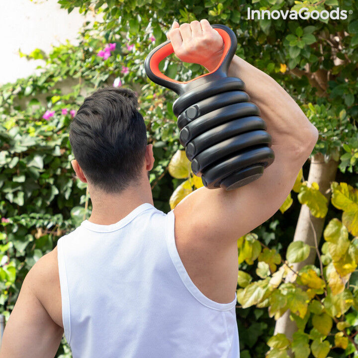 6 in 1 Verstellbarer Hantelsatz mit Trainingsanleitung Sixfit InnovaGoods   Eisen (Restauriert B)
