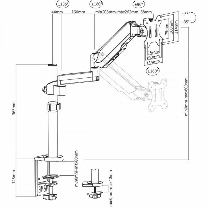 Supporto da Tavolo per Schermo V7 DM1TA-1E 17" 32"