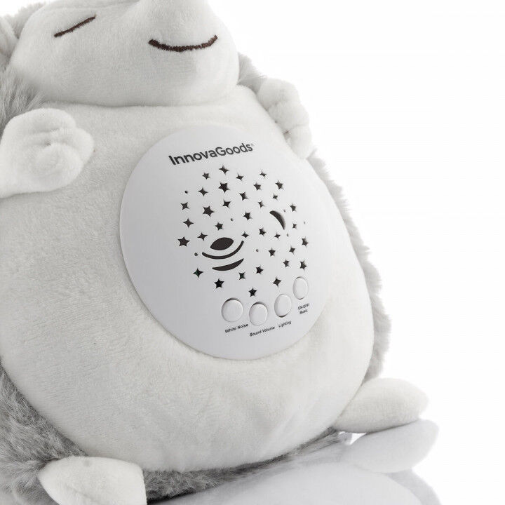 Hedgehog knuffel met witte ruis en nachtlampprojector Spikey InnovaGoods