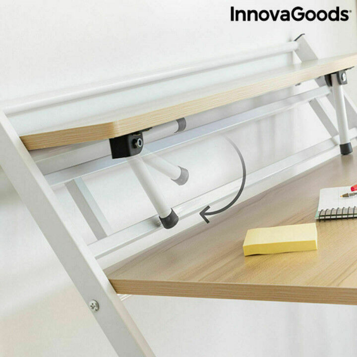 Klappbarer Schreibtisch mit Ablage InnovaGoods Tablezy Bunt Holz (Restauriert A)