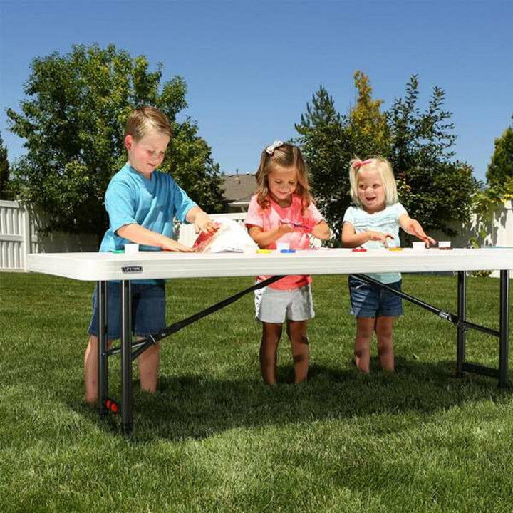 Folding Table Lifetime White Steel Rectangular (Refurbished C)