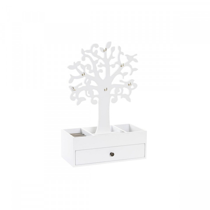 Caja-Joyero DKD Home Decor Blanco Madera MDF (24 x 12 x 36 cm)