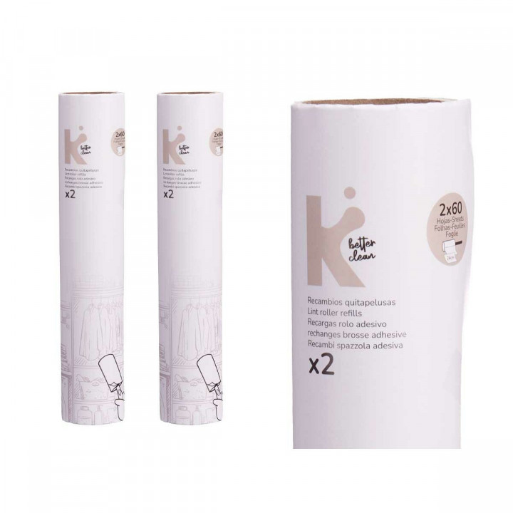 Kledingroller Wit 24 x 19 cm 14 x 31 x 4,5 cm Navulling (12 Stuks)