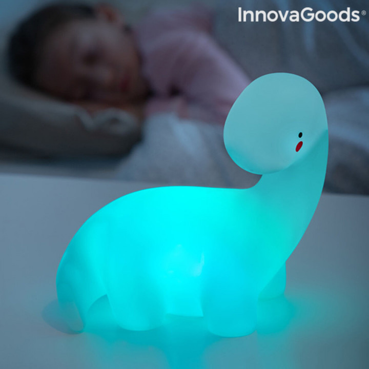 Lámpara Dinosaurio LED Multicolor Lightosaurus InnovaGoods IG815318 Blanco Vinilo (Reacondicionado B)