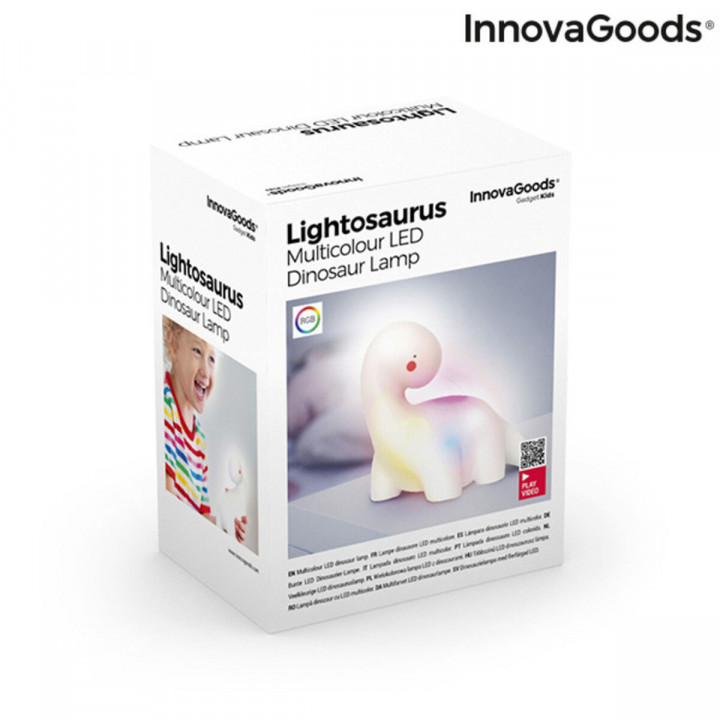 Dinosaur Multicolour LED Lamp Lightosaurus InnovaGoods IG815318 White Stick (Refurbished B)