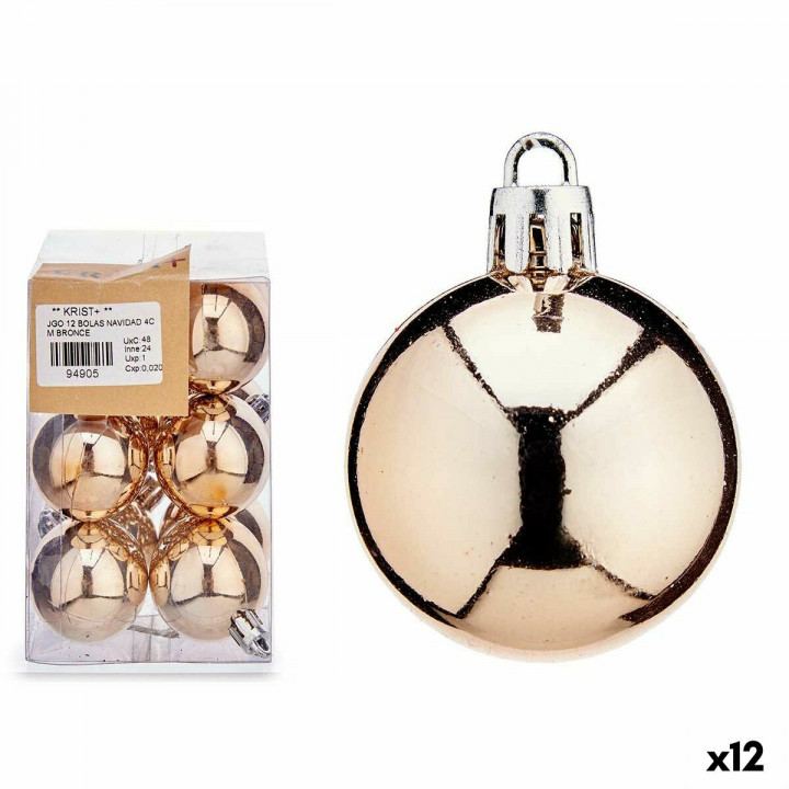 Set di palline di Natale Krist+ 00480-6 Bronce PVC Ø 4 cm (12 Unità)