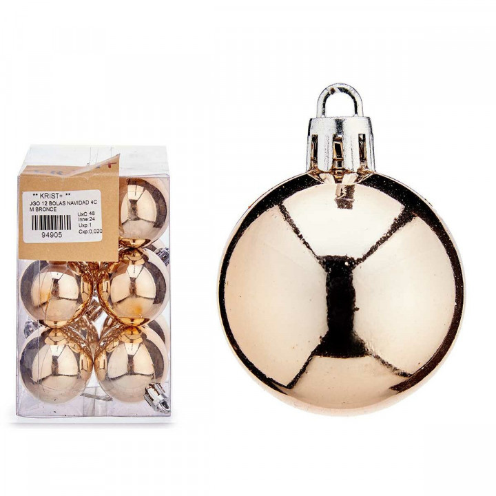 Weihnachtskugeln-Set Krist+ 00480-6 Bronze PVC Ø 4 cm (12 Stück)