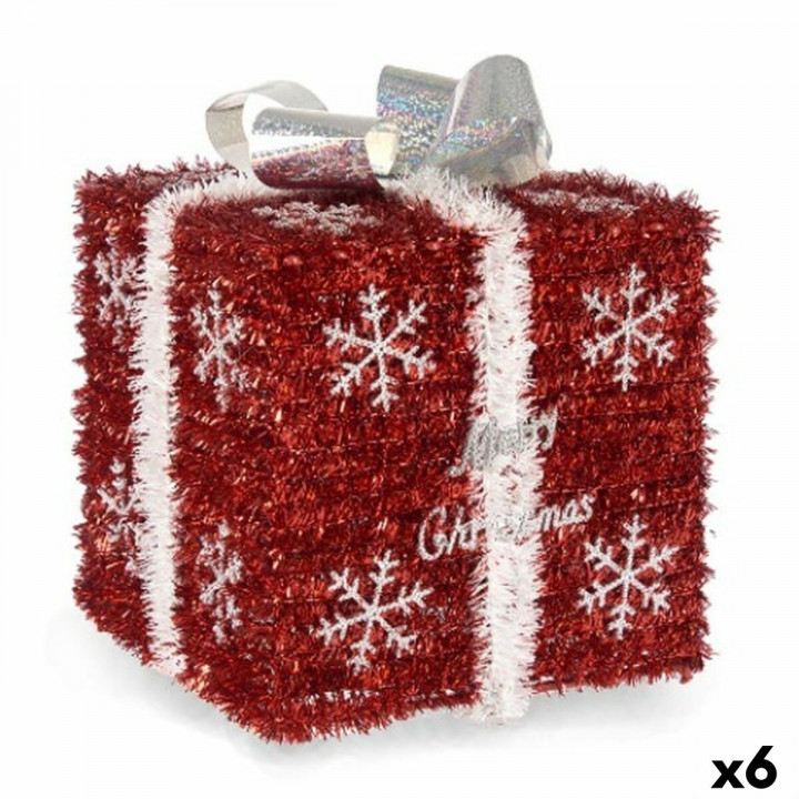 Caja De Regalo Krist+ 19CD061 Blanco Rojo Plateado 20 x 23 x 20 cm (6 Unidades)