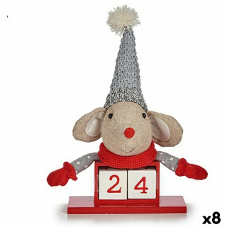 Christmas bauble Krist+ White Red Grey Cream Mouse 20 x 11 x 20 cm Calendar (8 Units)