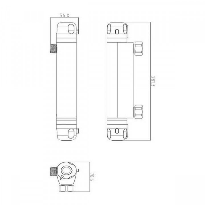 Bimando-Hahn Rousseau Volga 2 Grau Messing 15 cm Dusche