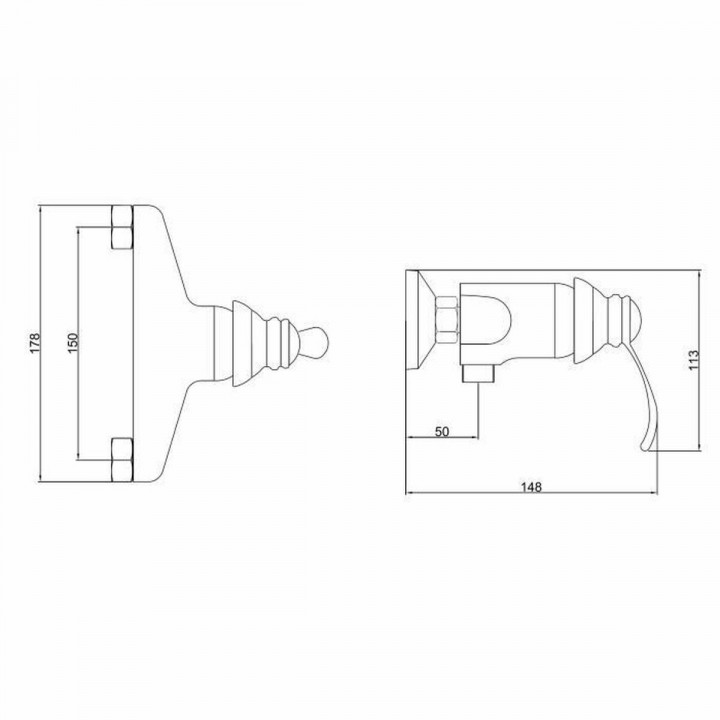 Rubinetto Monocomando Rousseau Byron Grigio Chrome Metallo Ottone 15 cm Doccia