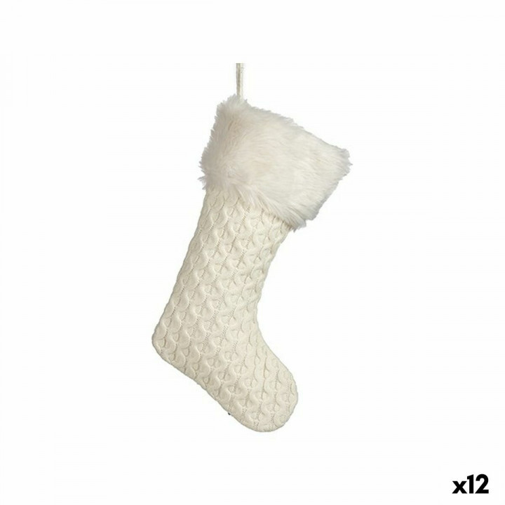 Decorazione Natalizia Krist+ FG09-20493C Bianco Calza di Natale 28 x 4 x 46 cm (12 Unità)