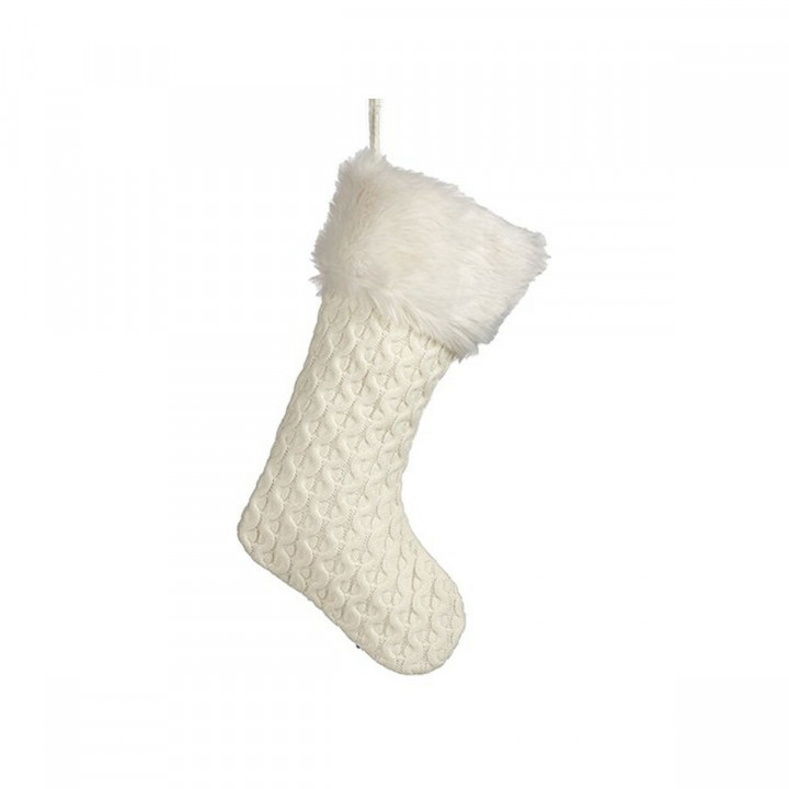 Décorations de Noël Krist+ FG09-20493C Blanc Chaussette de Noël 28 x 4 x 46 cm (12 Unités)