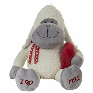Jouet Peluche Amour 38 cm Coeur Mouton