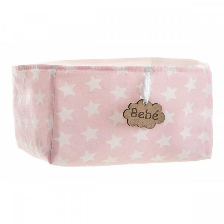 Cestino Rosa Stelle 18 x 14 x 10,5 cm