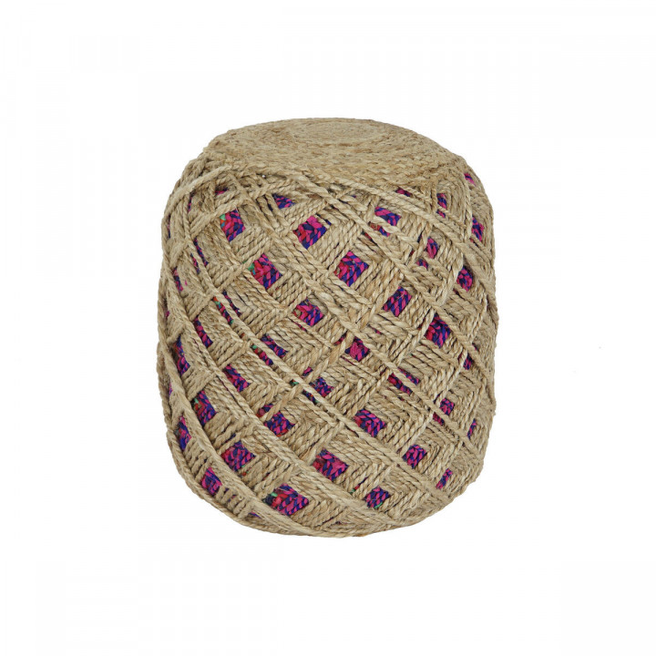 Voetensteun Home ESPRIT Bruin Multicolour Jute 40 x 40 x 45 cm