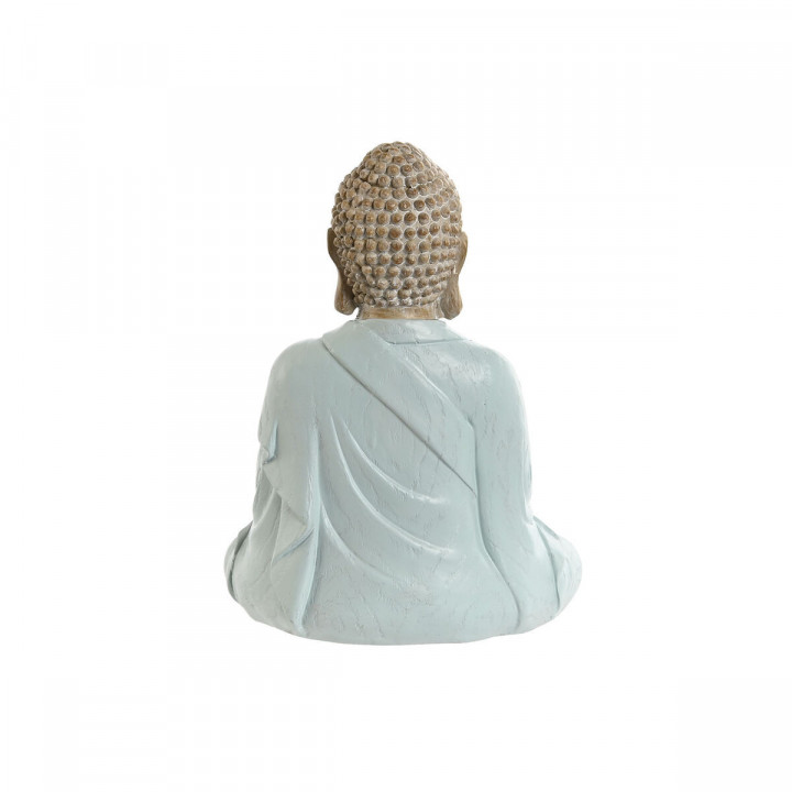 Statua Decorativa Home ESPRIT Bianco Verde Turchese Buddha Orientale 14 x 10,5 x 18,5 cm (3 Unità)