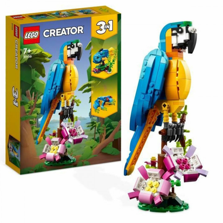 Konstruktionsspiel Lego Creator 31136 Exotic parrot with frog and fish 3 in 1 253 Stücke