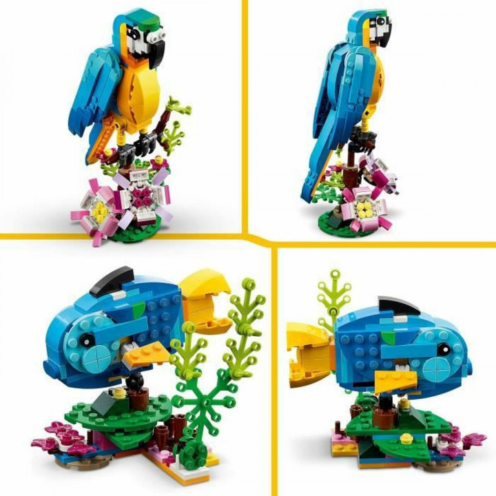 Set di Costruzioni Lego Creator 31136 Exotic parrot with frog and fish 3 in 1 253 Pezzi