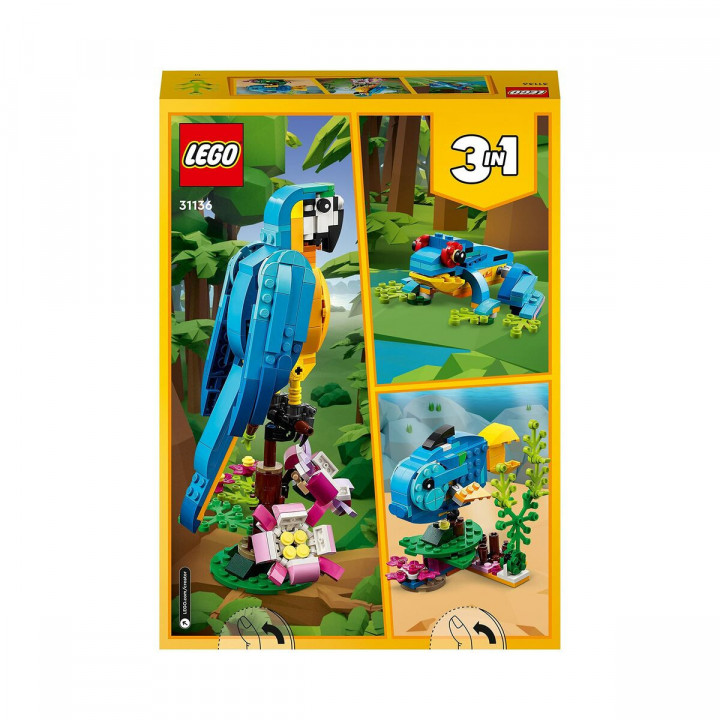 Konstruktionsspiel Lego Creator 31136 Exotic parrot with frog and fish 3 in 1 253 Stücke