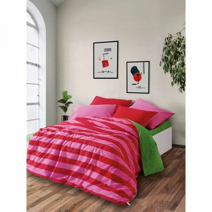Dekbedovertrek set Rood Roze 220 x 240 cm