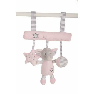 Affichette de poignée de porte Rose Eléphant 25cm Jouet Peluche