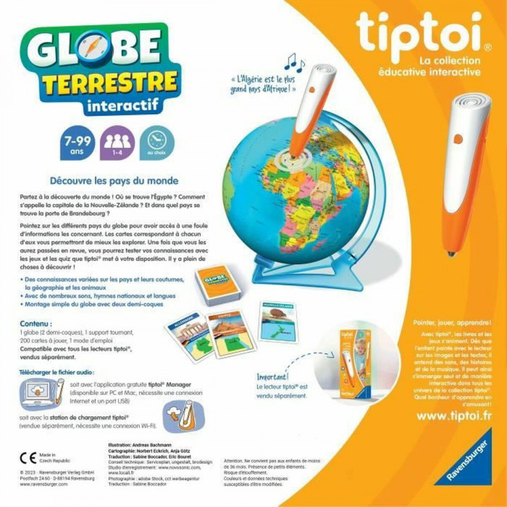 Globo Terrestre Interattivo Ravensburger (FR) Plastica
