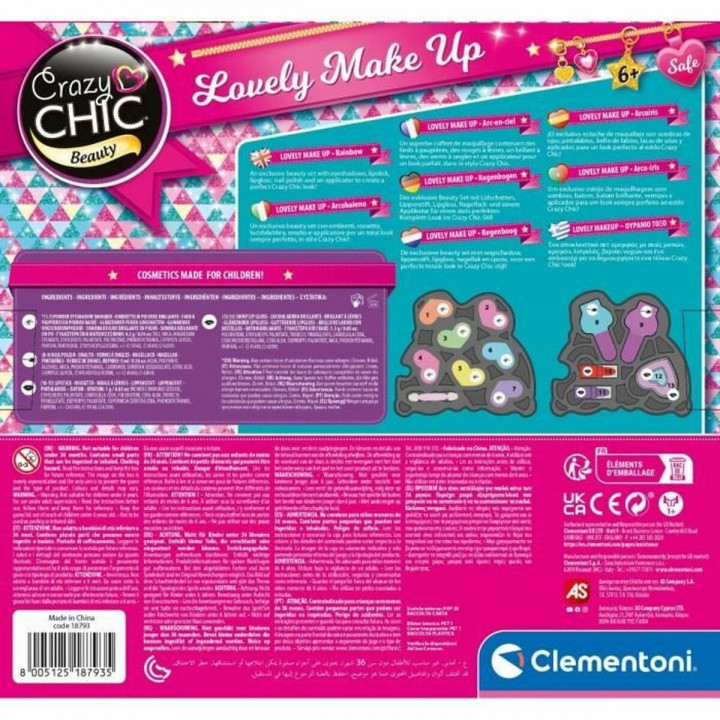 Kit de maquillage pour enfant Clementoni Crazy Chic Beauty Lovely Make up Multicouleur