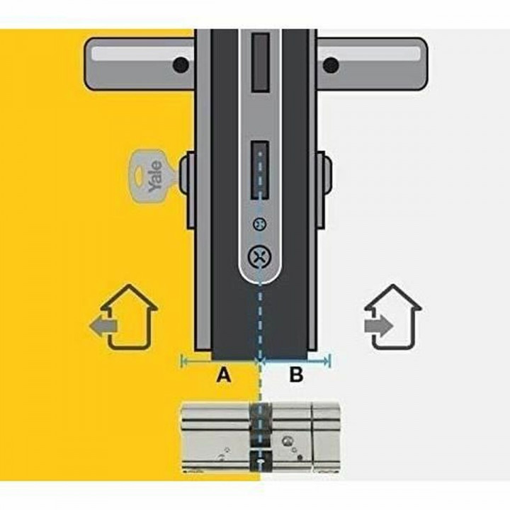 Veiligheidscilinder Yale 40 x 50 mm Blik