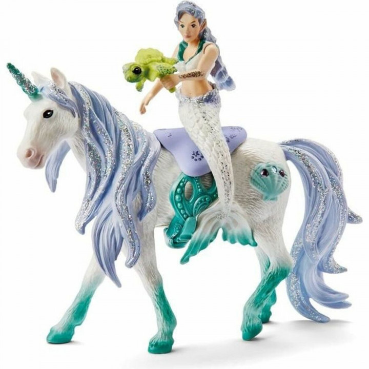 Figura Schleich 42509 Mermaid on sea unicorn Unicornio 4 Piezas
