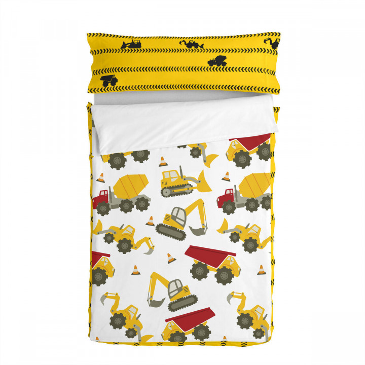 Gewatteerd beddengoed met ritssluiting HappyFriday Mr Fox Machinery Multicolour 42 x 20 x 50 cm