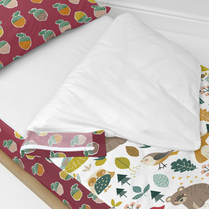 Gewatteerd beddengoed met ritssluiting HappyFriday Moshi Moshi Harvestwood Multicolour 42 x 20 x 50 cm