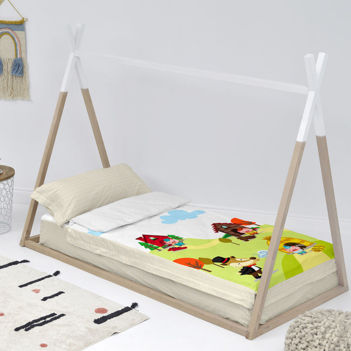 Bettbezug mit Füllung HappyFriday Mr Fox Piggys Bunt 42 x 20 x 50 cm