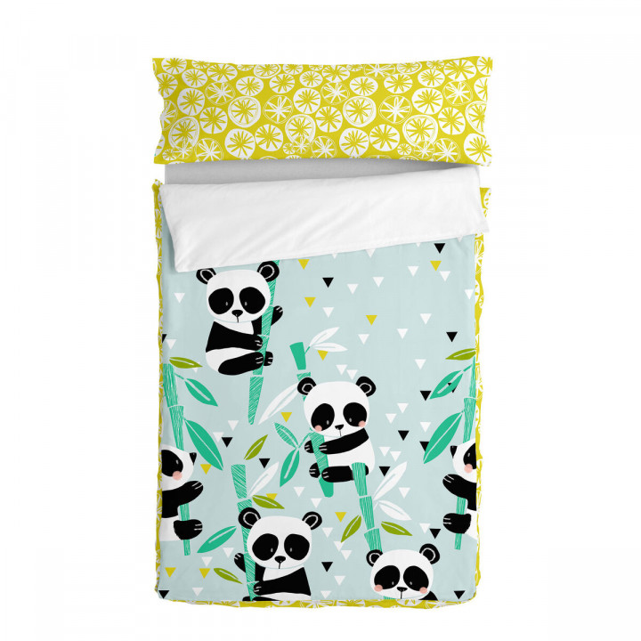 Quilted Zipper Bedding HappyFriday Moshi Moshi Panda Garden Blue Blue 42 x 20 x 50 cm
