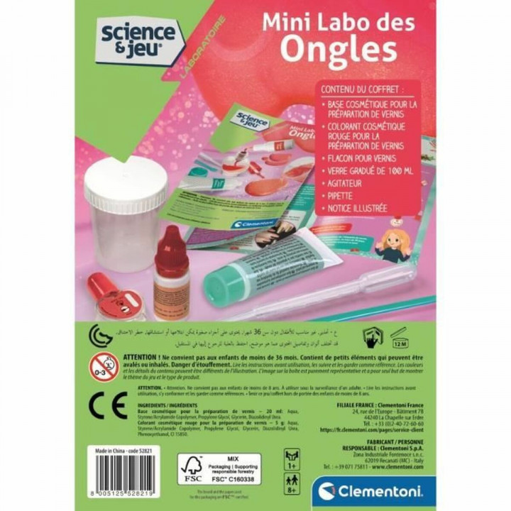 Vaardigheidsspel Clementoni Mini Nail Lab Create your own nail polish (FR)