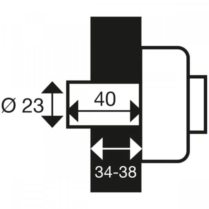 Cerradura de sobreponer Yale YV25BT-40 Acero Puertas Ø 23 mm