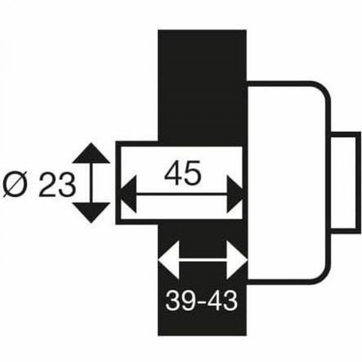 Overlay-slot Yale YV25BT-45/SC Staal Deuren Ø 23 mm