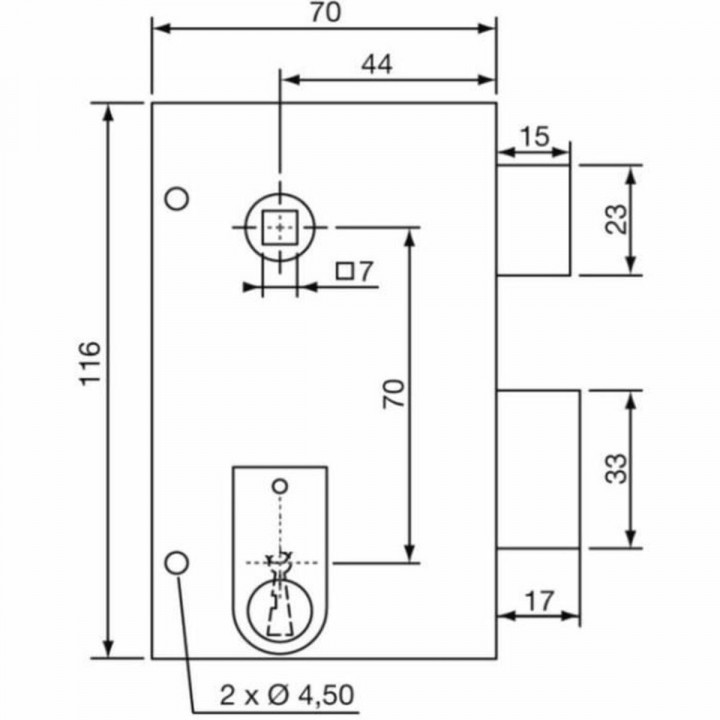 Cerradura de sobreponer Yale 12,5 x 7 x 18 Caqui Acero Inoxidable Puertas