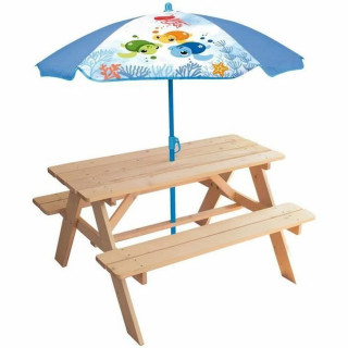 Picknicktafel Fun House Bruin Parasoll (125 x ø 100 cm)