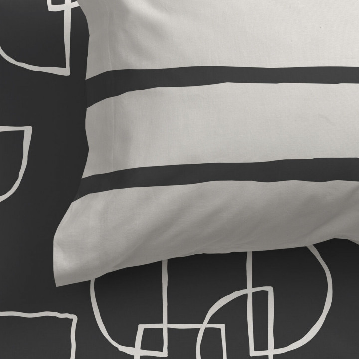 Drap housse HappyFriday BLANC Multicouleur Lit king size 28 x 2 x 38 cm 180 x 200 x 32 cm