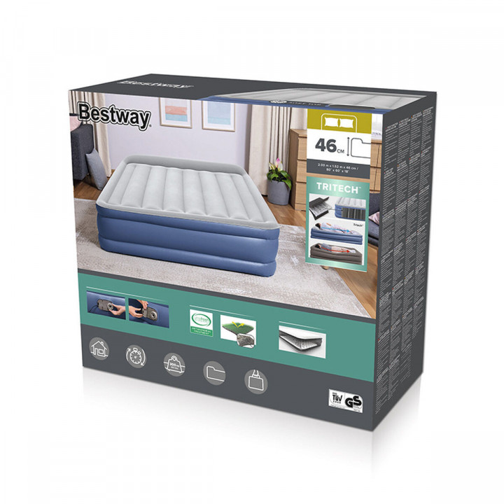 Bestway Dubbel Bed met Motor 203x152x46 cm Opblaasbaar en Camping 67630