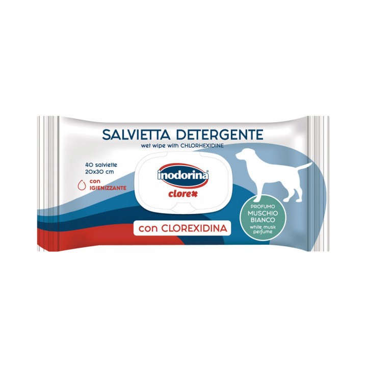 Lingettes humides pour animaux domestiques Inodorina Clorex