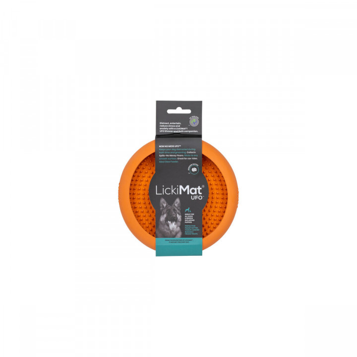 Voerbak voor honden Lickimat Orange Rubber Modern