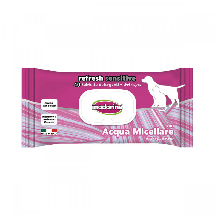 Wet Wipes for Pets Inodorina REFRESH SENSITIVE Micellar Water