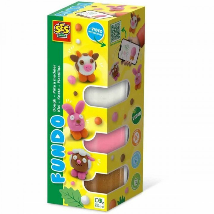 Plasticine Spel SES Creative (6 Onderdelen) (4 Stuks)