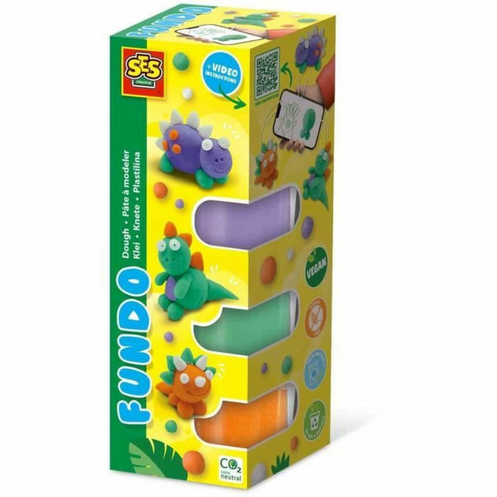 Plasticine Spel SES Creative (6 Onderdelen) (4 Stuks)