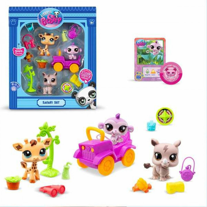 Playset Bandai Littlest Pet Shop SAFARI 8 Stücke