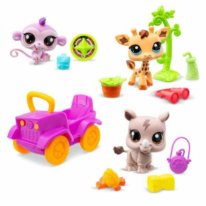 Playset Bandai Littlest Pet Shop SAFARI 8 Onderdelen