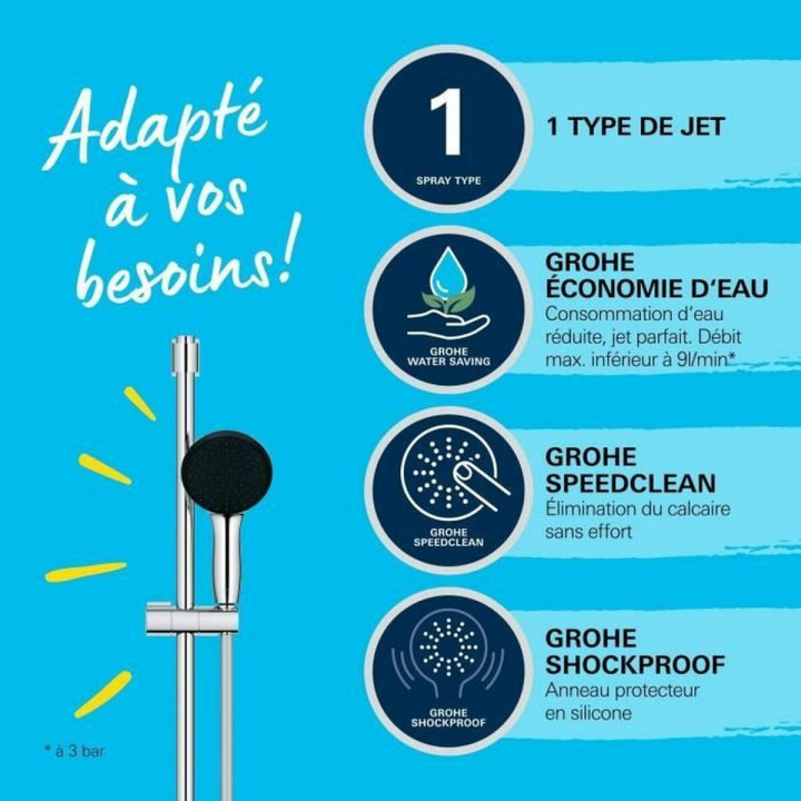 Colonne de douche Grohe Vitalio Start 110 Chrome Plastique