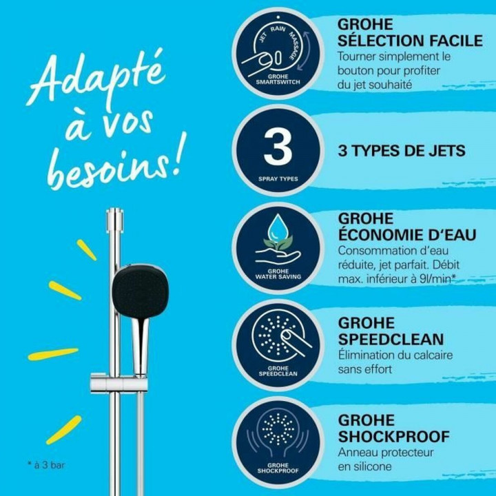 Colonne de douche Grohe Vitalio Comfort 110 Métal